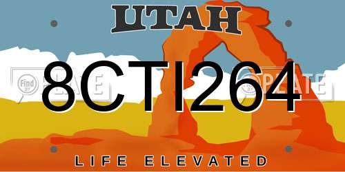 8CTI264 Utah License Plate