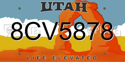 8CV5878 Utah License Plate