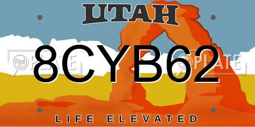 8CYB62 Utah License Plate