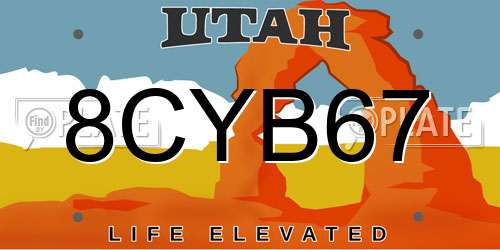 8CYB67 Utah License Plate