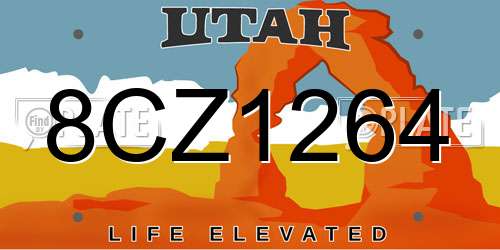 8CZ1264 Utah License Plate