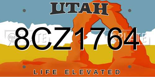 8CZ1764 Utah License Plate