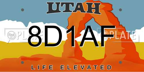 8D1AF Utah License Plate