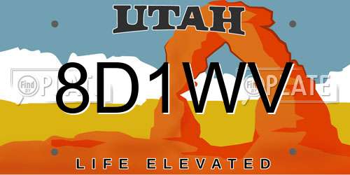 8D1WV Utah License Plate