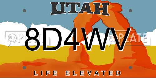 8D4WV Utah License Plate