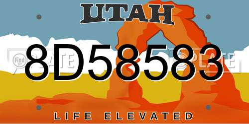 8D58583 Utah License Plate