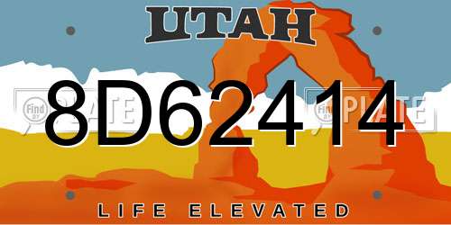 8D62414 Utah License Plate