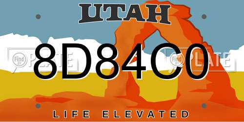 8D84C0 Utah License Plate