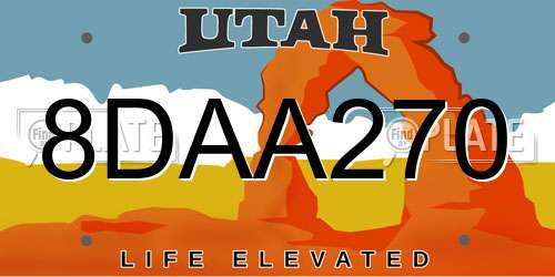 8DAA270 Utah License Plate