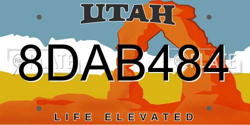 8DAB484 Utah License Plate