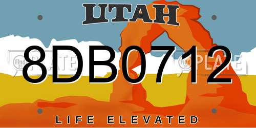 8DB0712 Utah License Plate