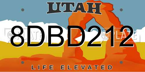 8DBD212 Utah License Plate
