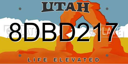 8DBD217 Utah License Plate