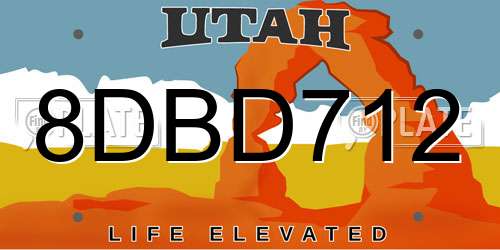 8DBD712 Utah License Plate