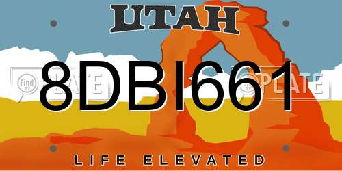 8DBI661 Utah License Plate