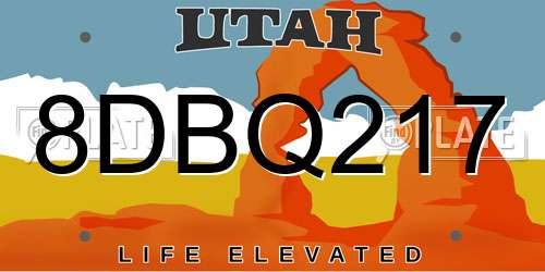 8DBQ217 Utah License Plate