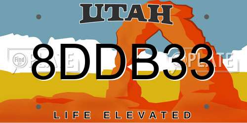 8DDB33 Utah License Plate