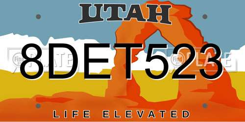 8DET523 Utah License Plate