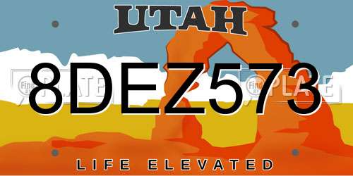8DEZ573 Utah License Plate