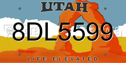 8DL5599 Utah License Plate