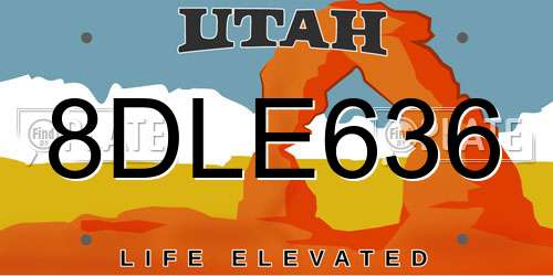 8DLE636 Utah License Plate