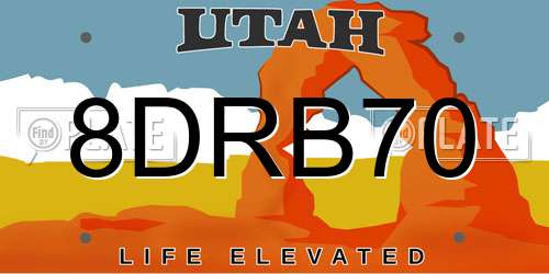 8DRB70 Utah License Plate