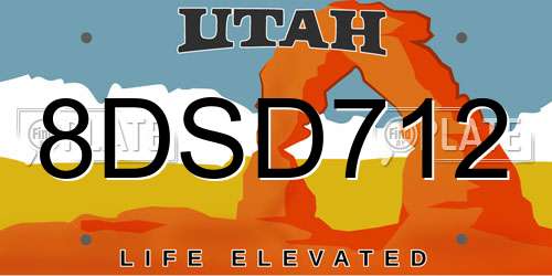 8DSD712 Utah License Plate