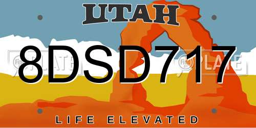 8DSD717 Utah License Plate