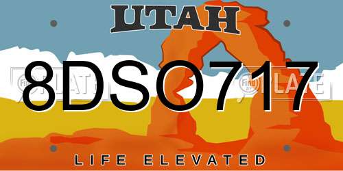8DSO717 Utah License Plate