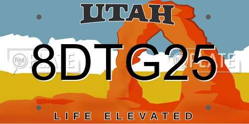 8DTG25 Utah License Plate