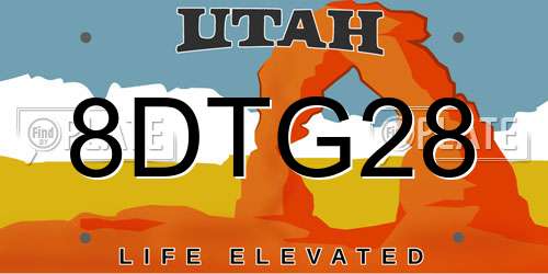 8DTG28 Utah License Plate