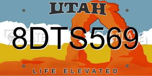 8DTS569 Utah License Plate