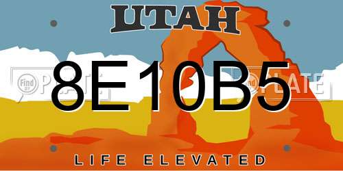8E10B5 Utah License Plate