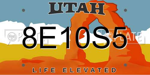 8E10S5 Utah License Plate