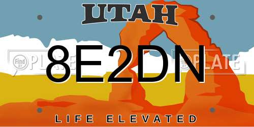 8E2DN Utah License Plate