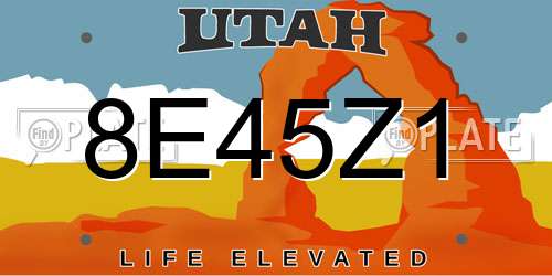 8E45Z1 Utah License Plate