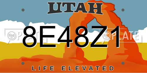 8E48Z1 Utah License Plate