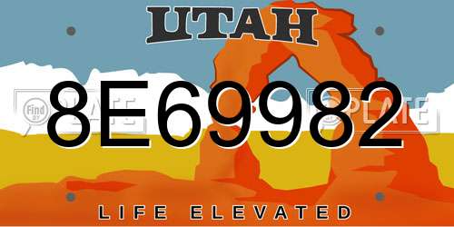 8E69982 Utah License Plate