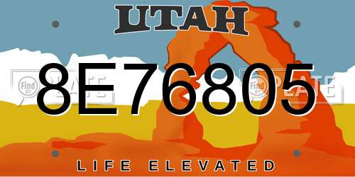 8E76805 Utah License Plate