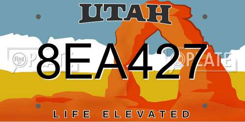 8EA427 Utah License Plate