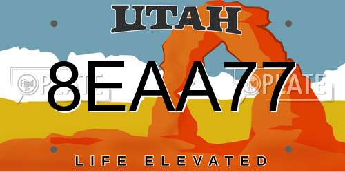 8EAA77 Utah License Plate