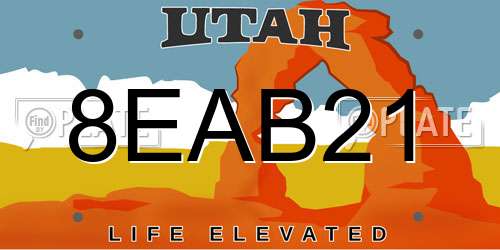 8EAB21 Utah License Plate