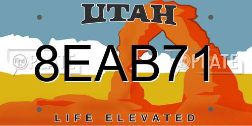 8EAB71 Utah License Plate
