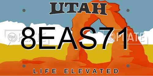 8EAS71 Utah License Plate