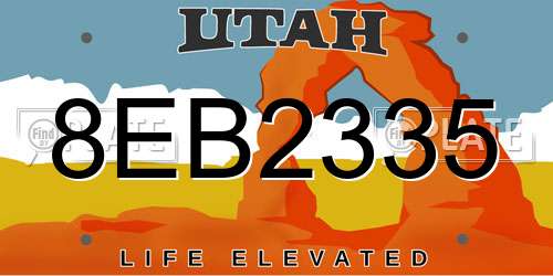 8EB2335 Utah License Plate