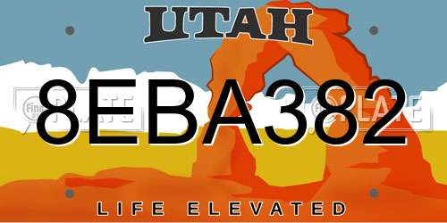 8EBA382 Utah License Plate