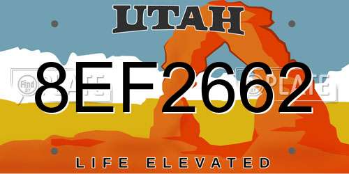 8EF2662 Utah License Plate