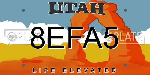 8EFA5 Utah License Plate