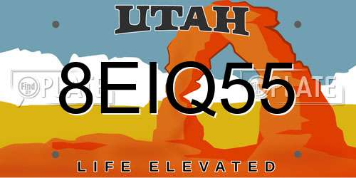 8EIQ55 Utah License Plate