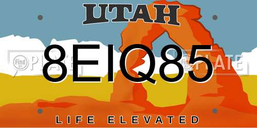 8EIQ85 Utah License Plate